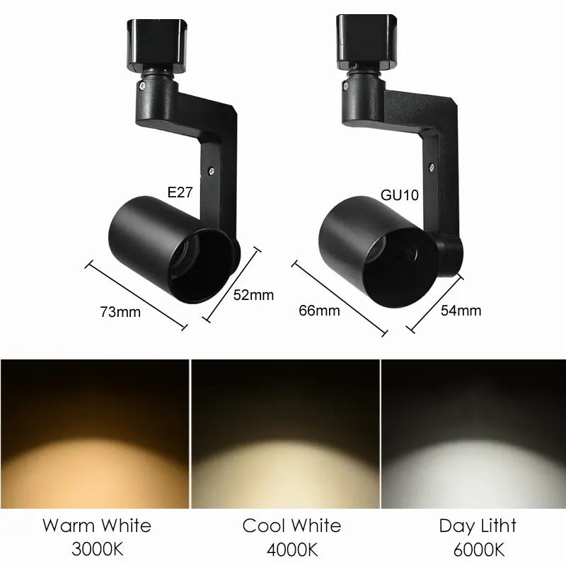 Rotatable Surface-Mounted Track Spotlight Housing MR16/GU10