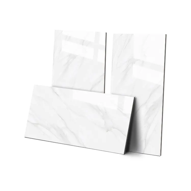 Carrara White Polished Porcelain Wall And Floor Tile 600x1200mm product sample