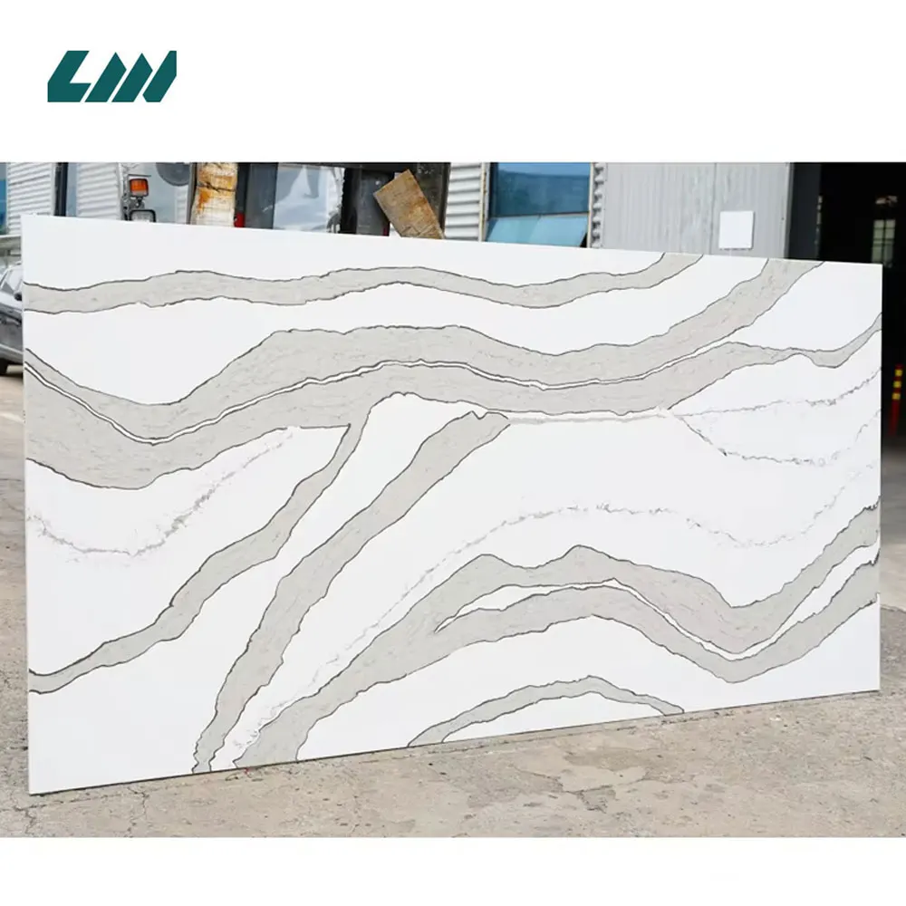 Jade-Look White Engineered Quartz Slab 3200x1600mm