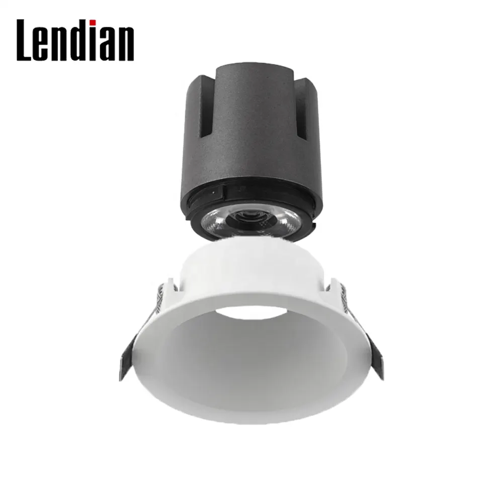 Trimless Recessed Aluminum COB LED Downlight Gray/White 9-40W IP20/IP44