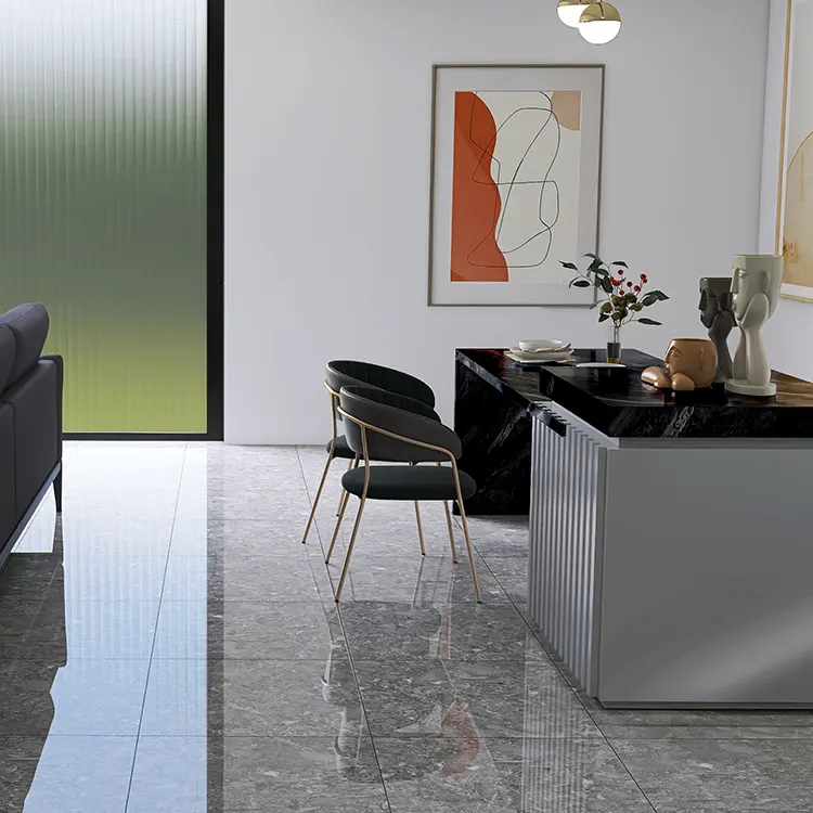 Marble-Look Polished Porcelain Floor Tile 600x600mm