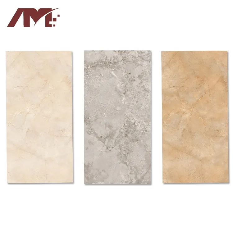 Marble-Look Gray Glossy Porcelain Wall Tile 300x600mm