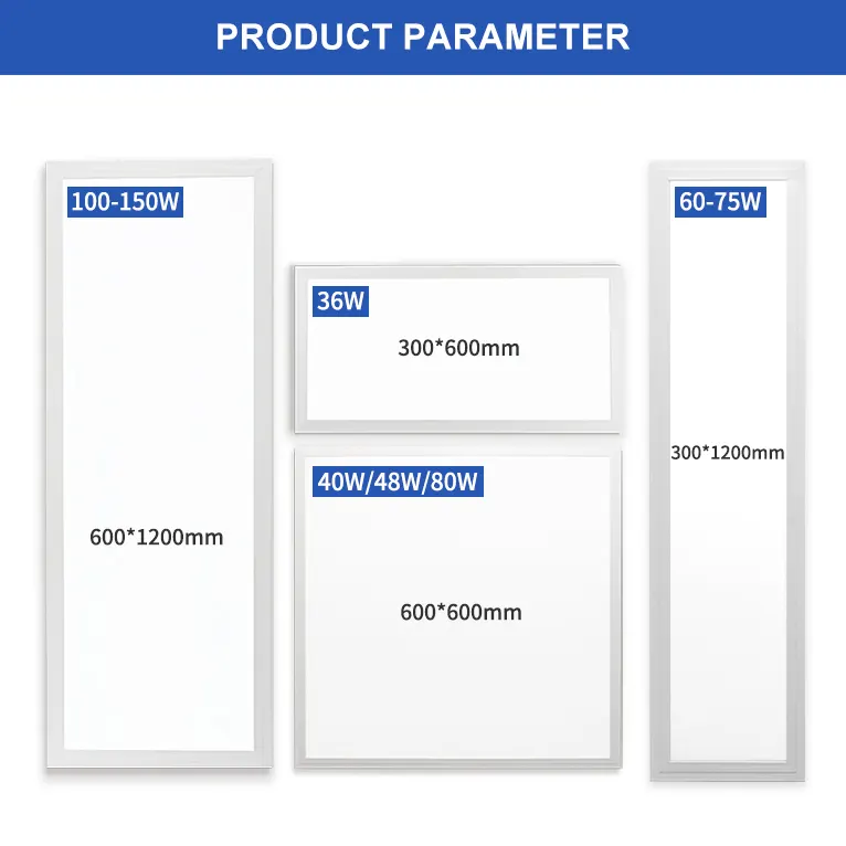 Square Aluminum LED Panel Light 600x600/600x1200/1200x300 40-80W