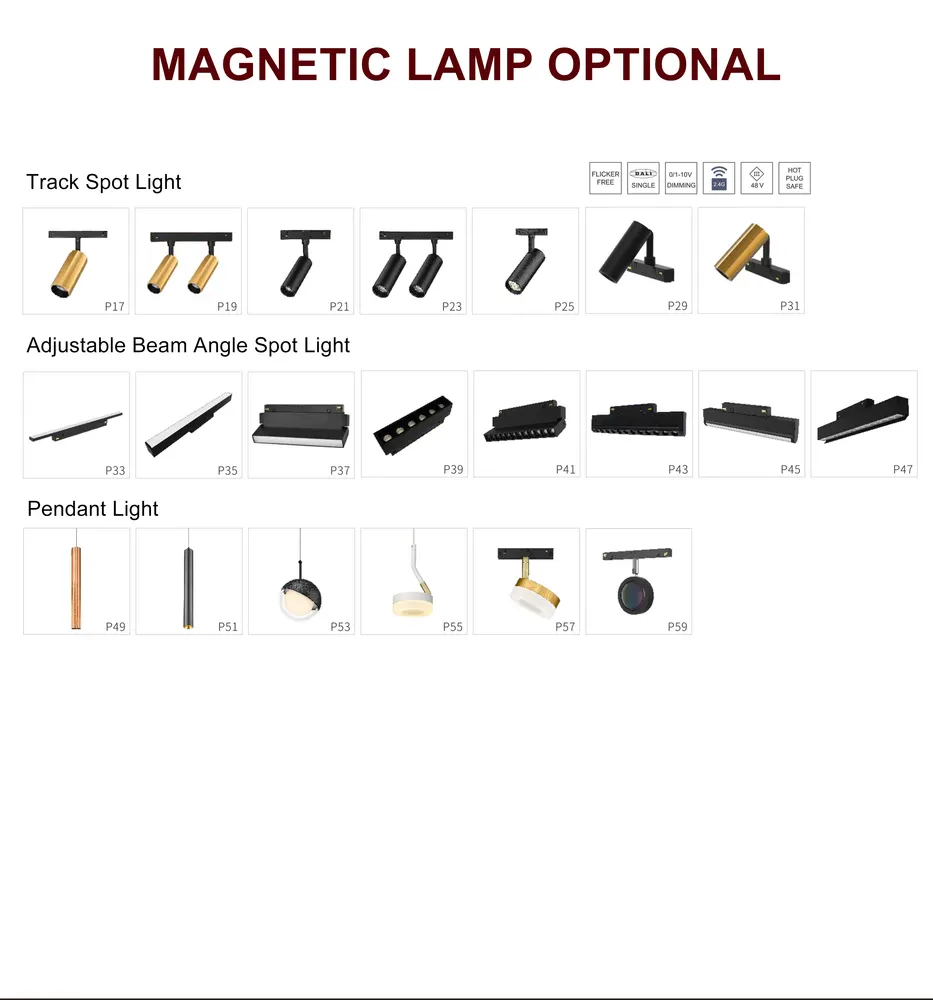 Slim Surface-Mounted Aluminum Magnetic LED Track Spotlight 5-35W