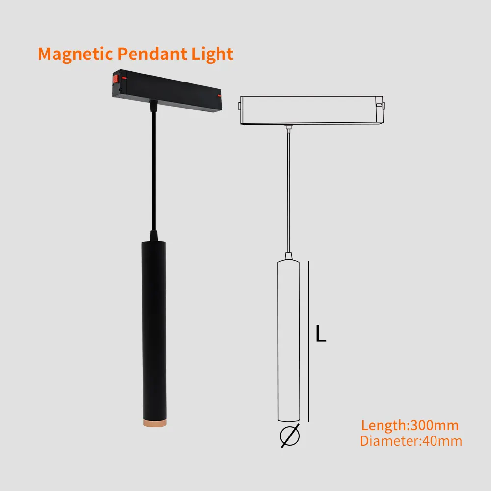 Smart Dimmable Aluminum Magnetic Lighting Track Rail 1-3m 2-Wire
