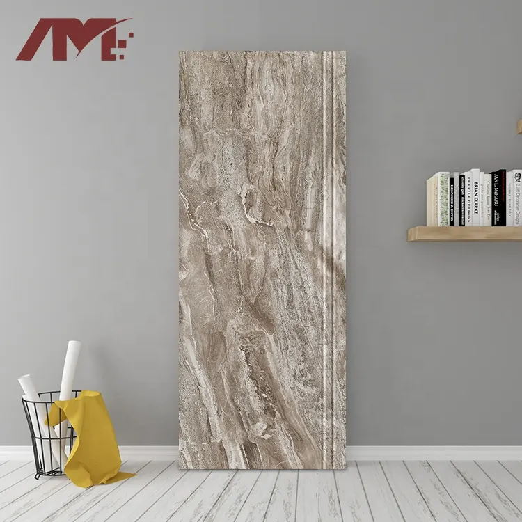 Marble-Look White Glazed Ceramic Stair Tread Tile 480x1200mm