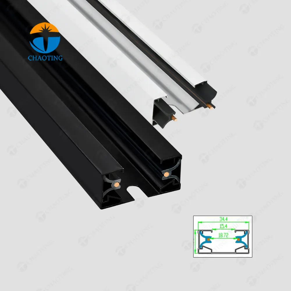 Aluminum Lighting Track Rail 1m 2/3/4-Wire
