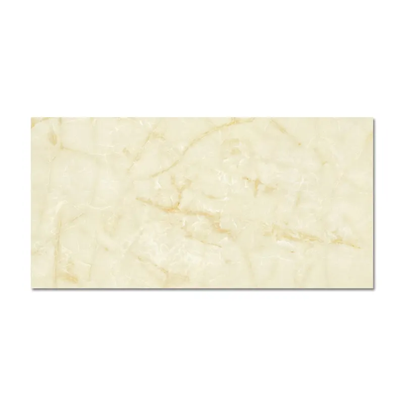 Marble-Look Beige Polished Porcelain Floor Tile 18x12