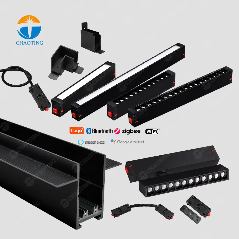 Rotatable Dimmable Aluminum Magnetic LED Track Lighting System 7-27W