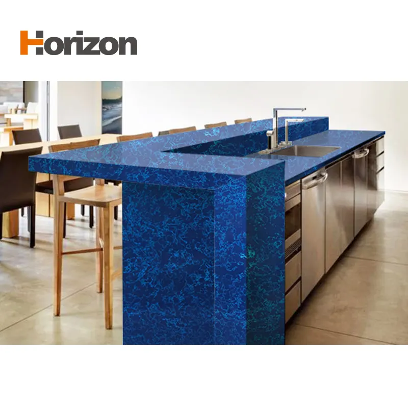 Blue Engineered Quartz Slab 3200x1600mm