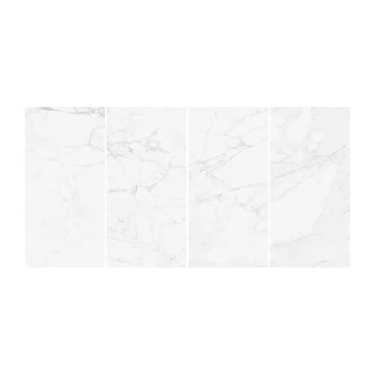 Non-Slip Stone-Look White Polished Porcelain Floor Tile 750x1500mm