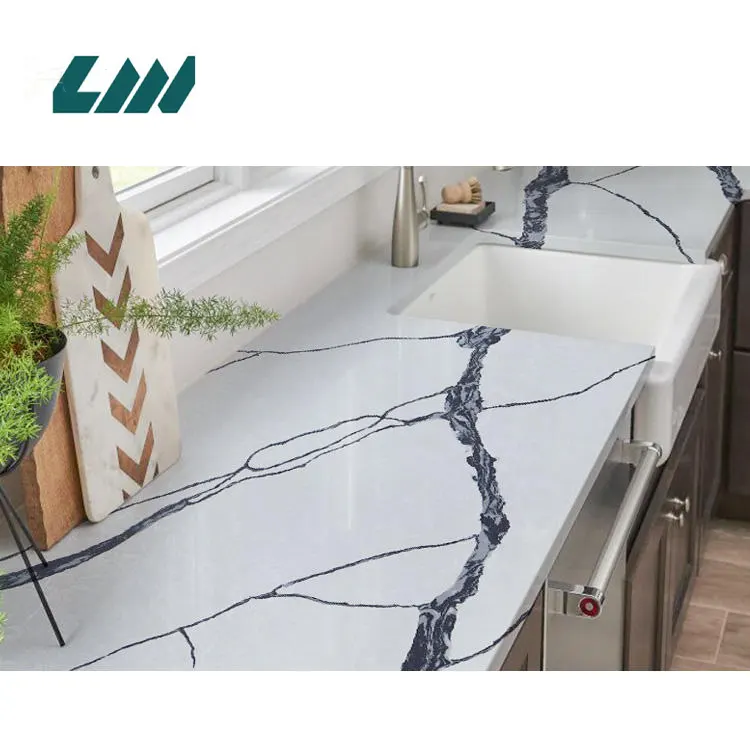 Marble-Look Engineered Quartz Slab 3200x1600mm