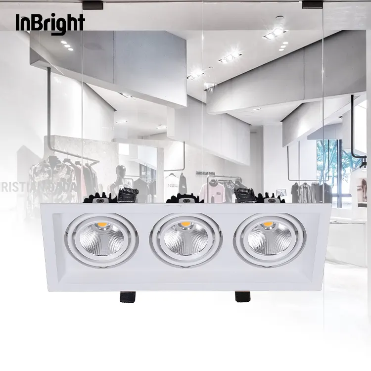 Adjustable Dimmable Recessed LED Grille Spotlight 7-30W