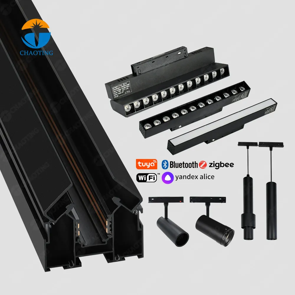 Aluminum Magnetic LED Track Lighting System 6-40W 48V product sample