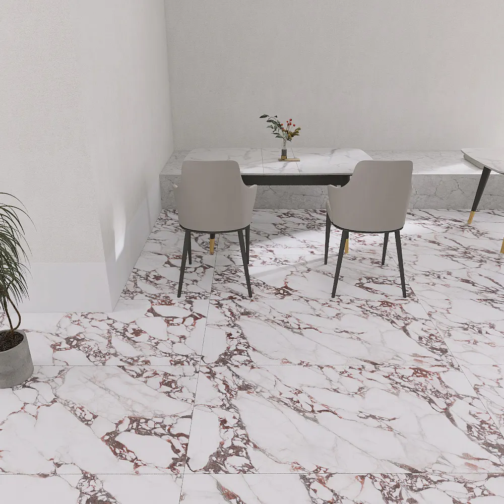 Marble-Look Glazed Porcelain Floor Tile 750x1500mm