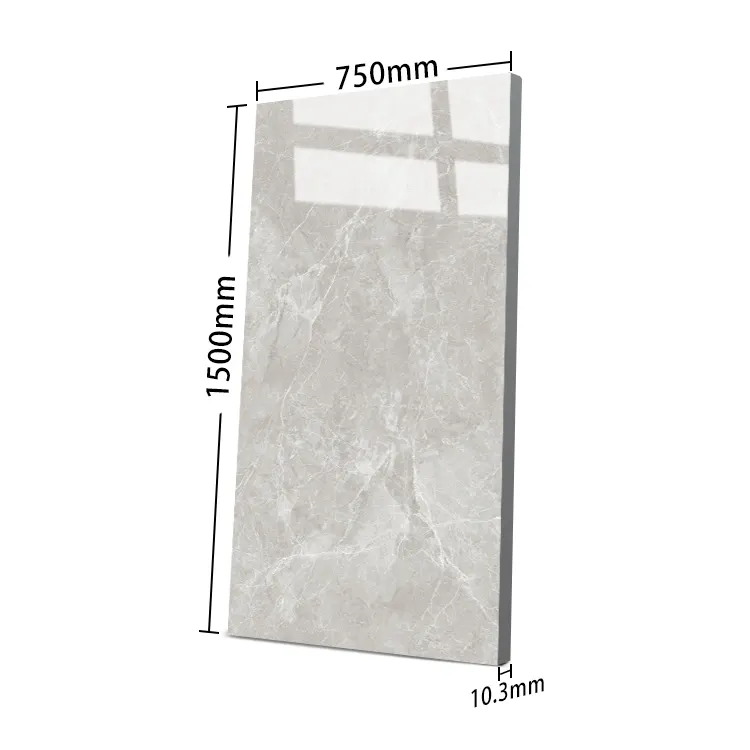 Stone-Look Polished Porcelain Floor Tile 750x1500mm