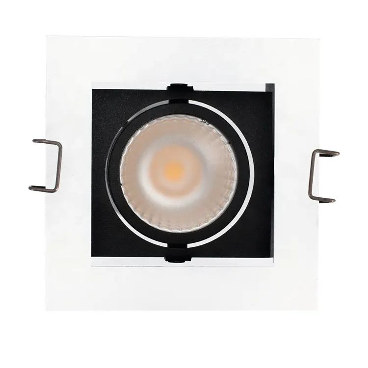 Adjustable Recessed Square LED Grille Spotlight Black/White 9-30W