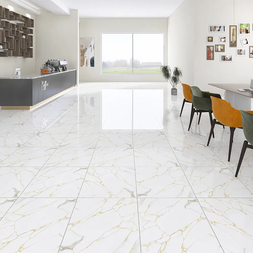Stone-Look Polished Porcelain Floor Tile 600x600mm