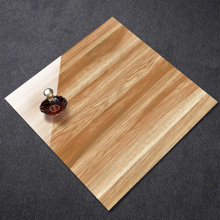 Non-Slip Wood-Look Polished Porcelain Floor Tile 600x600mm
