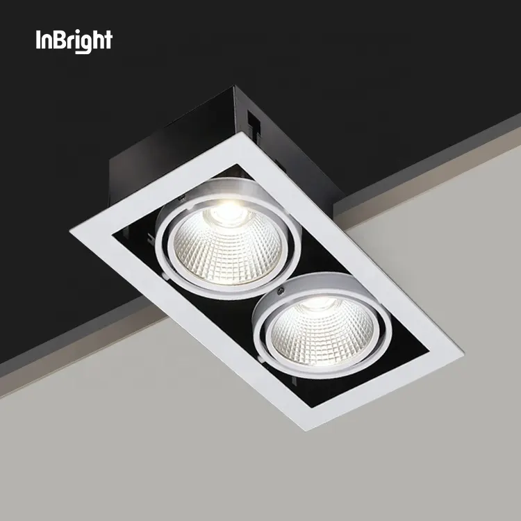 Anti-Glare Recessed Aluminum COB LED Grille Spotlight 10-30W