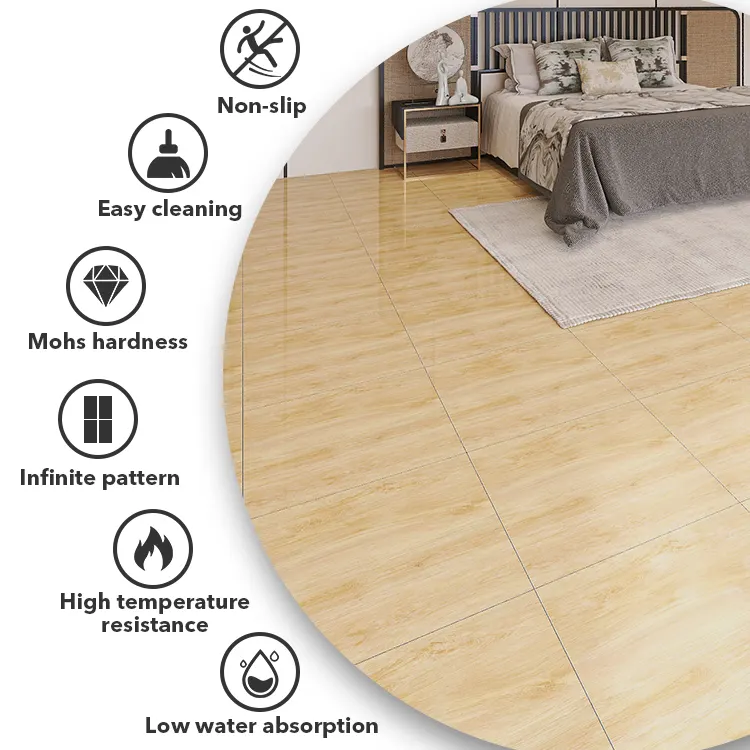 Wood-Look Polished Porcelain Wall And Floor Tile 600x600mm