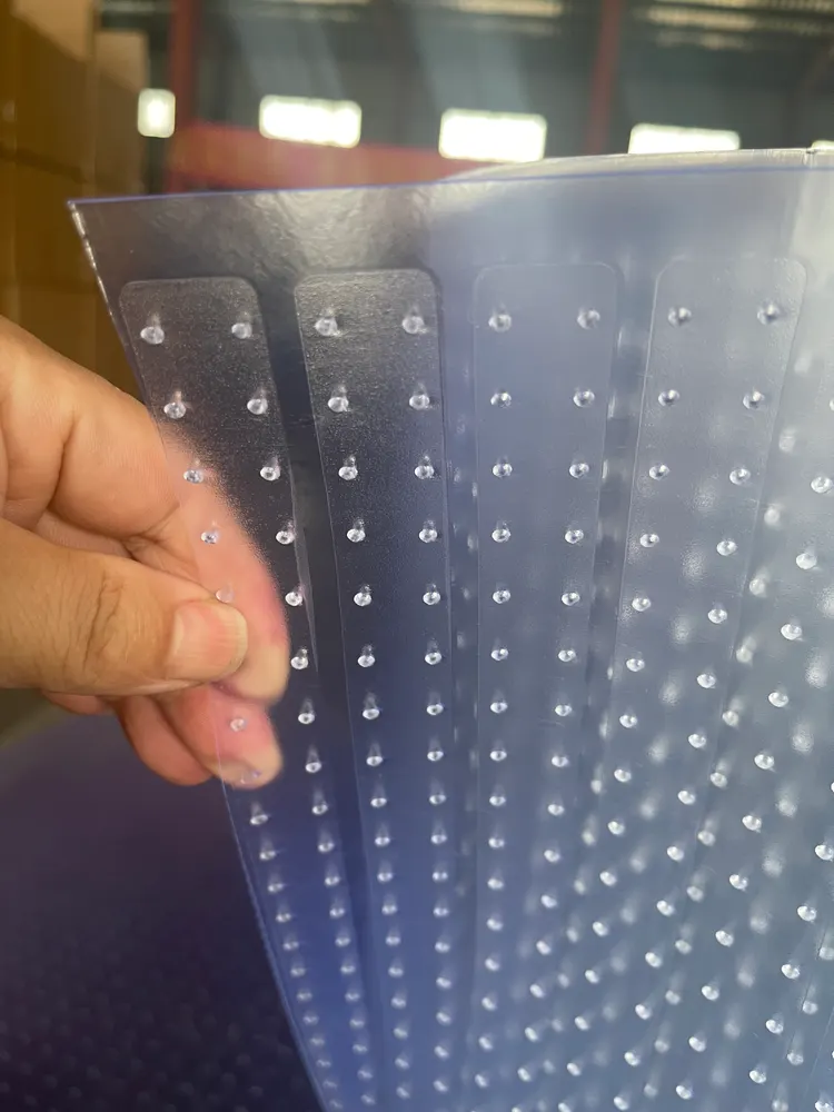 Transparent PVC Office Chair Mat With Studded Backing