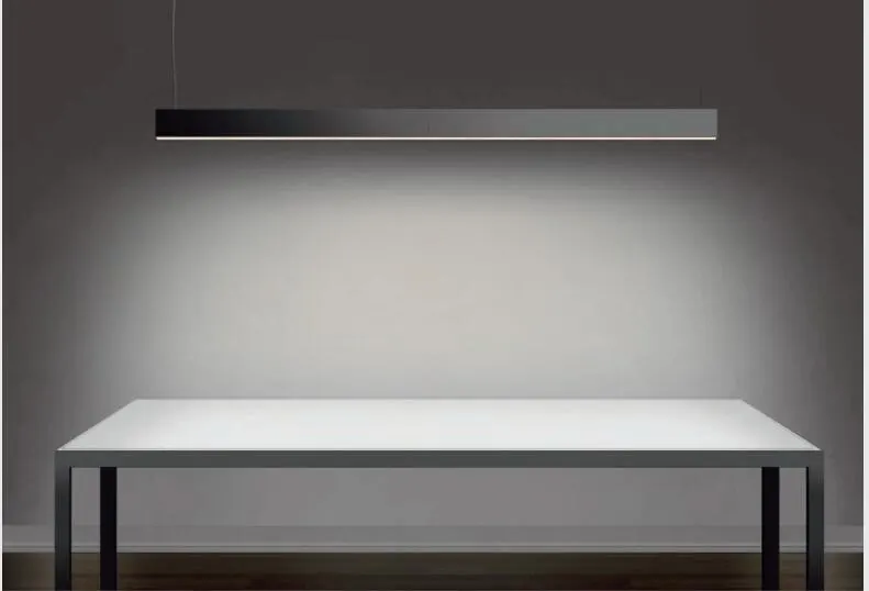 Aluminum Linear LED Pendant Light 890x58x68mm Black/White 15-45W