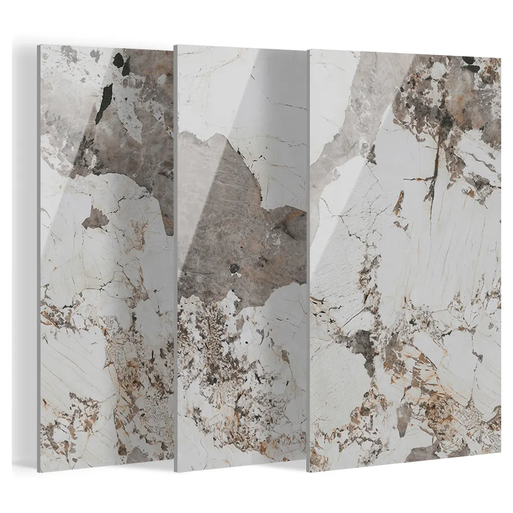 Marble-Look Glossy Sintered Stone Slab 900x1800mm