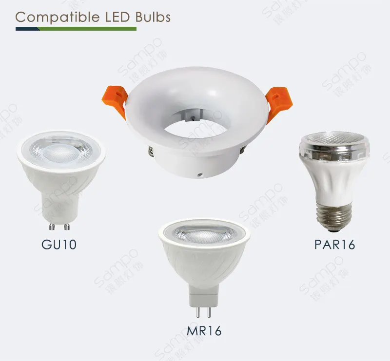 Adjustable Recessed Aluminum Downlight Housing GU10