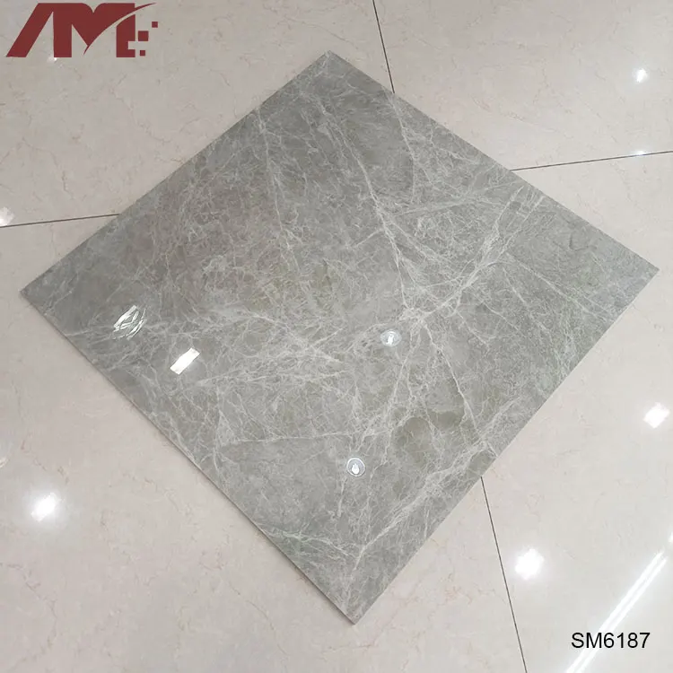 Marble-Look Gray Glazed Porcelain Floor Tile 600x600mm