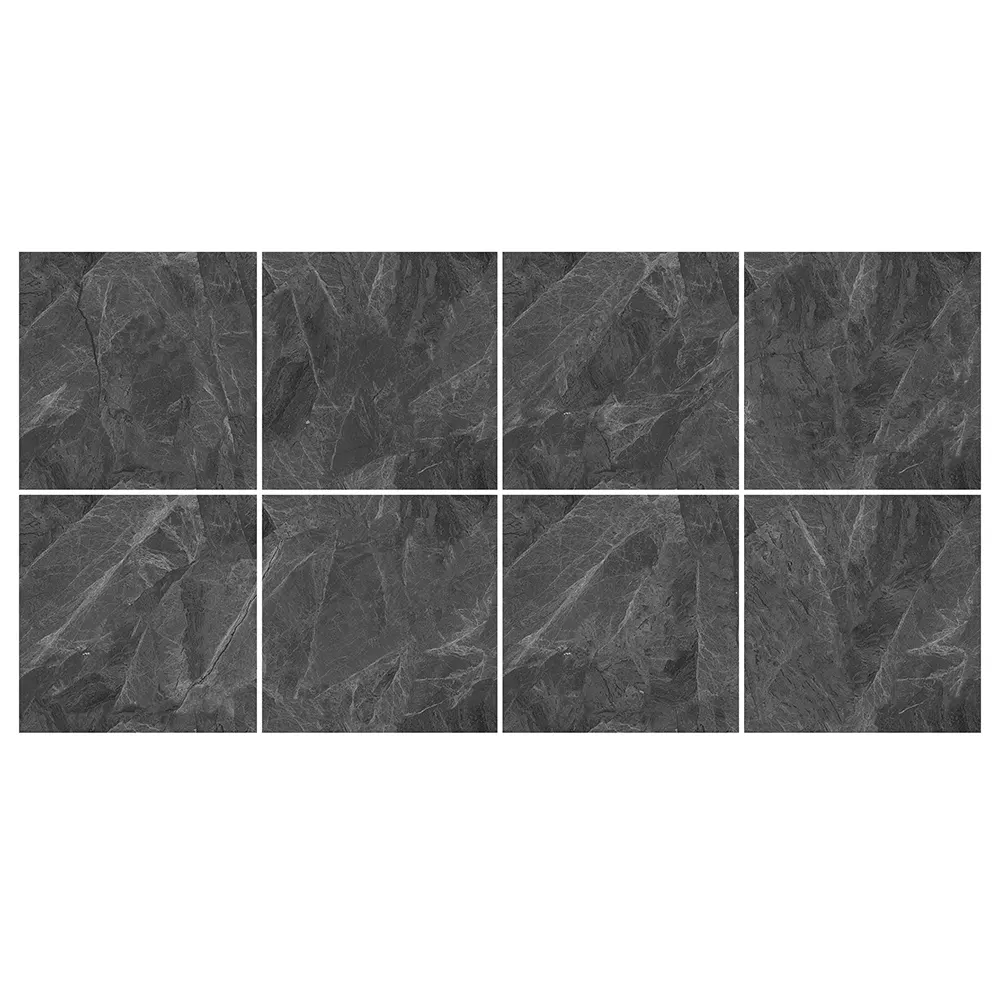 Wood-Look Black Glazed Porcelain Wall And Floor Tile 600x600mm
