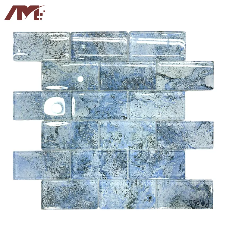 Blue Glass Mosaic Tile 300x300mm 8mm Thick