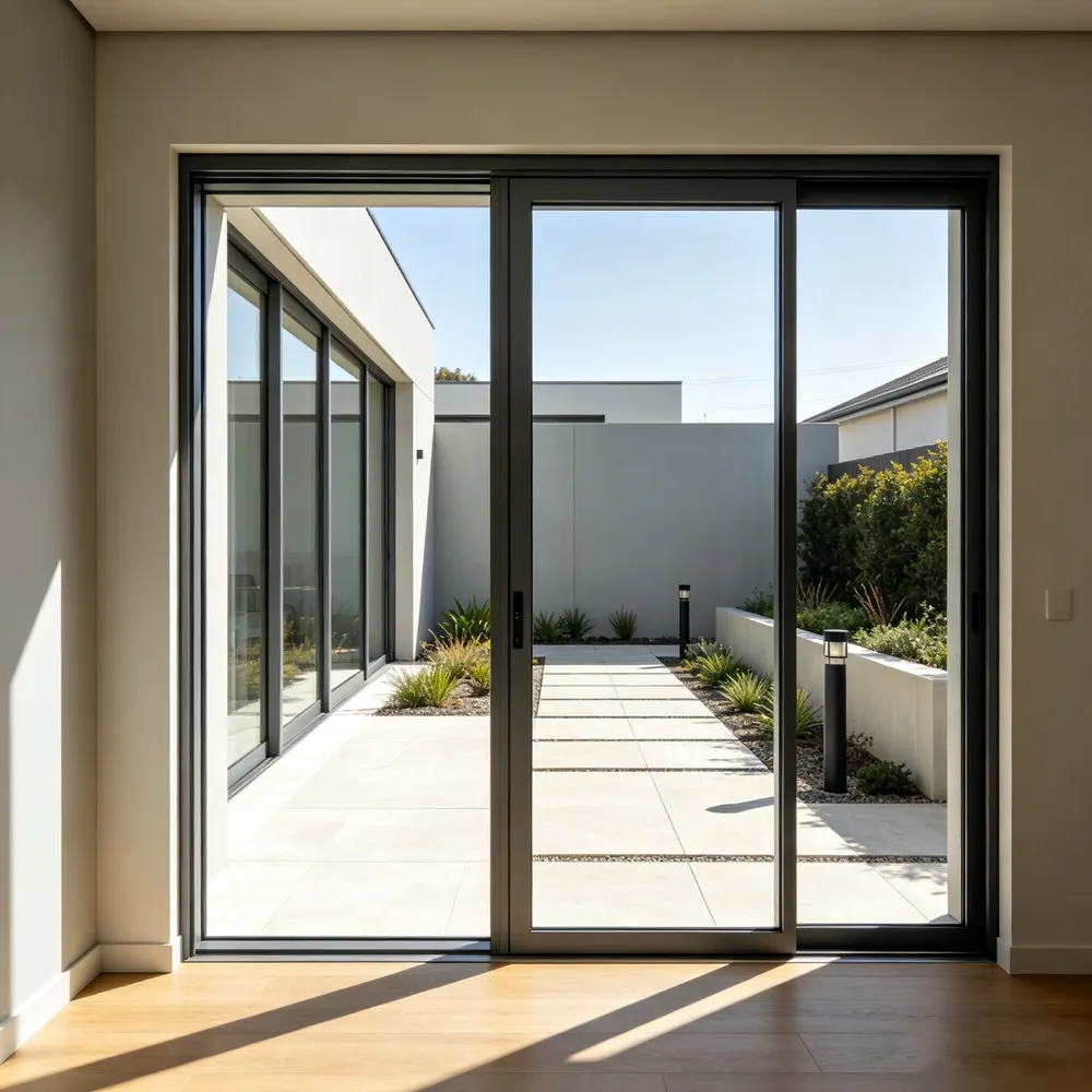 Aluminum Stacker Sliding Door 5+12A+5mm With Double Tempered Glazing