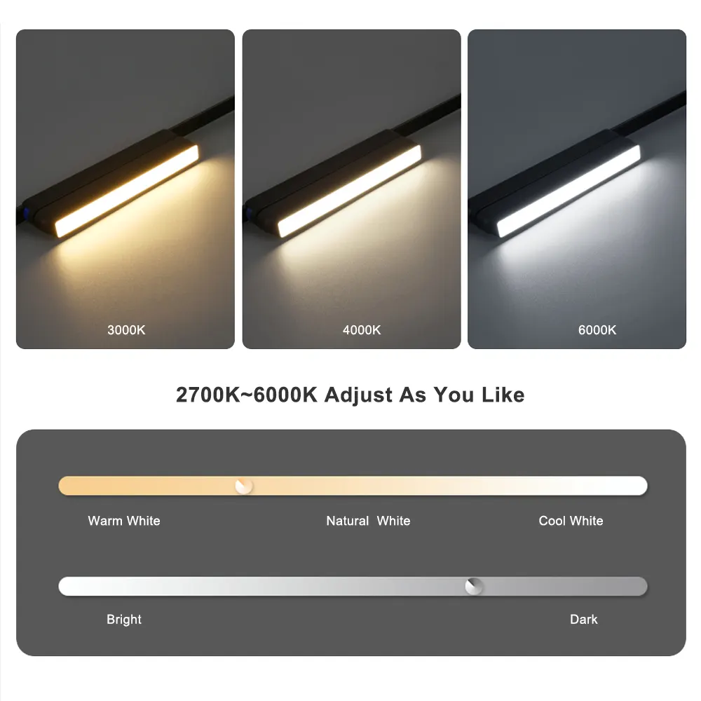 Adjustable Aluminum Magnetic LED Track Spotlight 6-12W 24V/48V