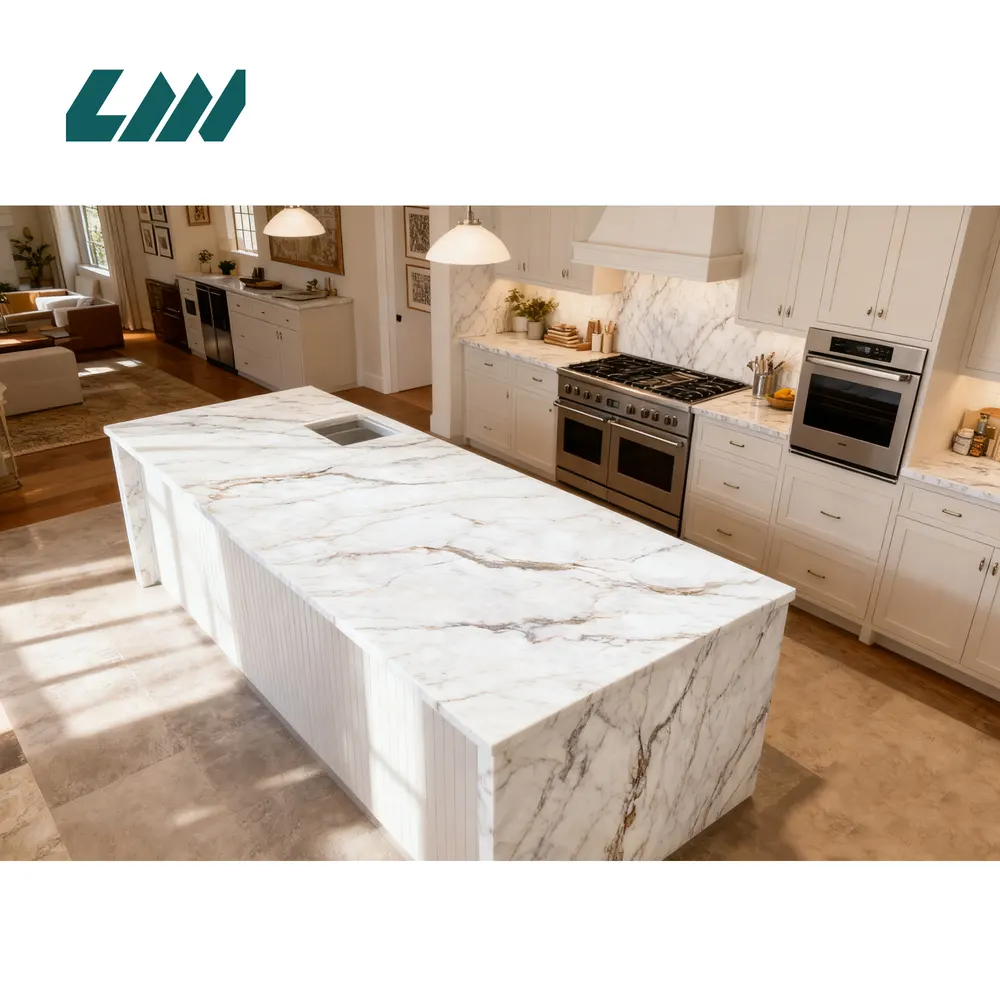 3D-Printed Gold Engineered Quartz Slab 3200x1600mm