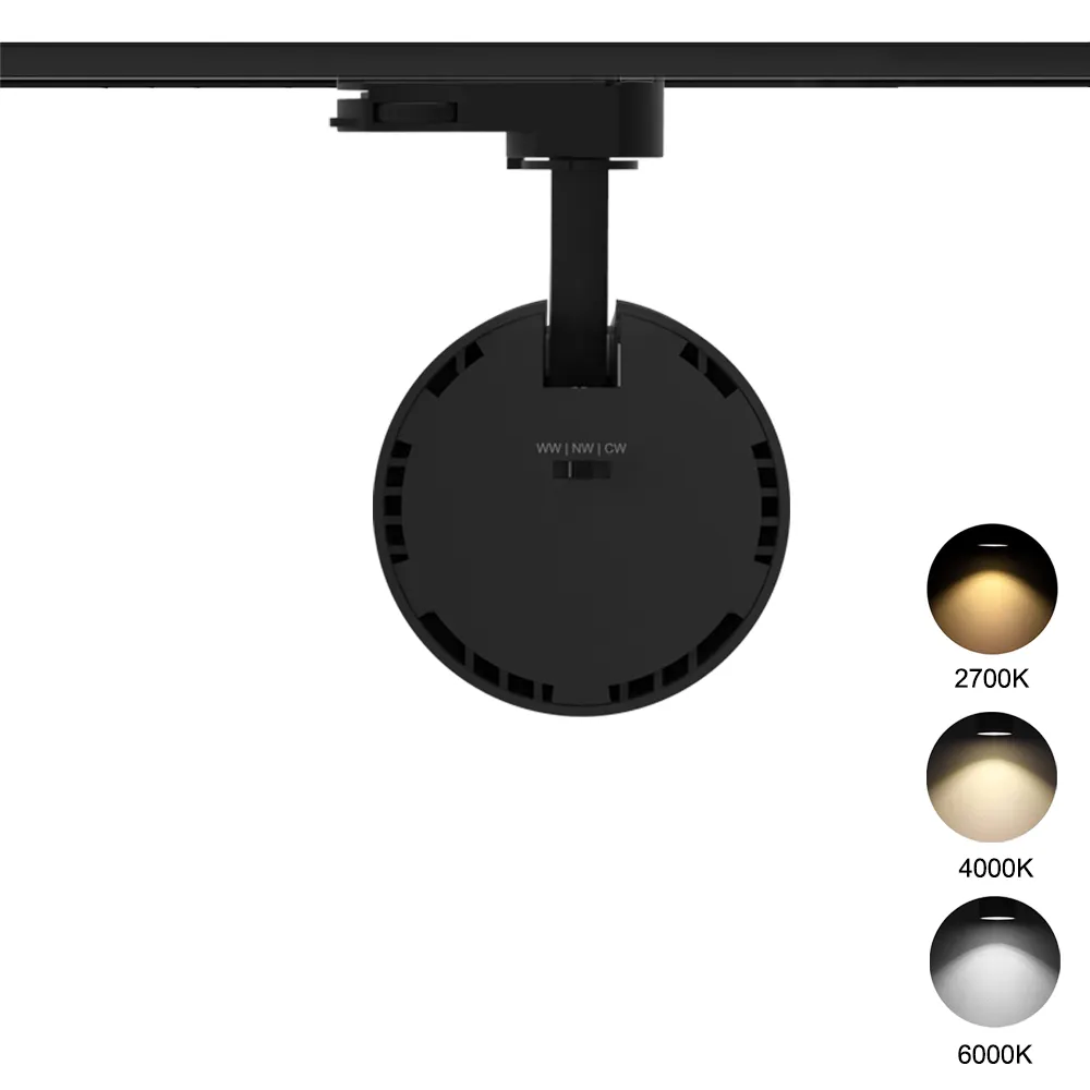 Anti-Glare Aluminum COB LED Track Spotlight Black/White 15-30W
