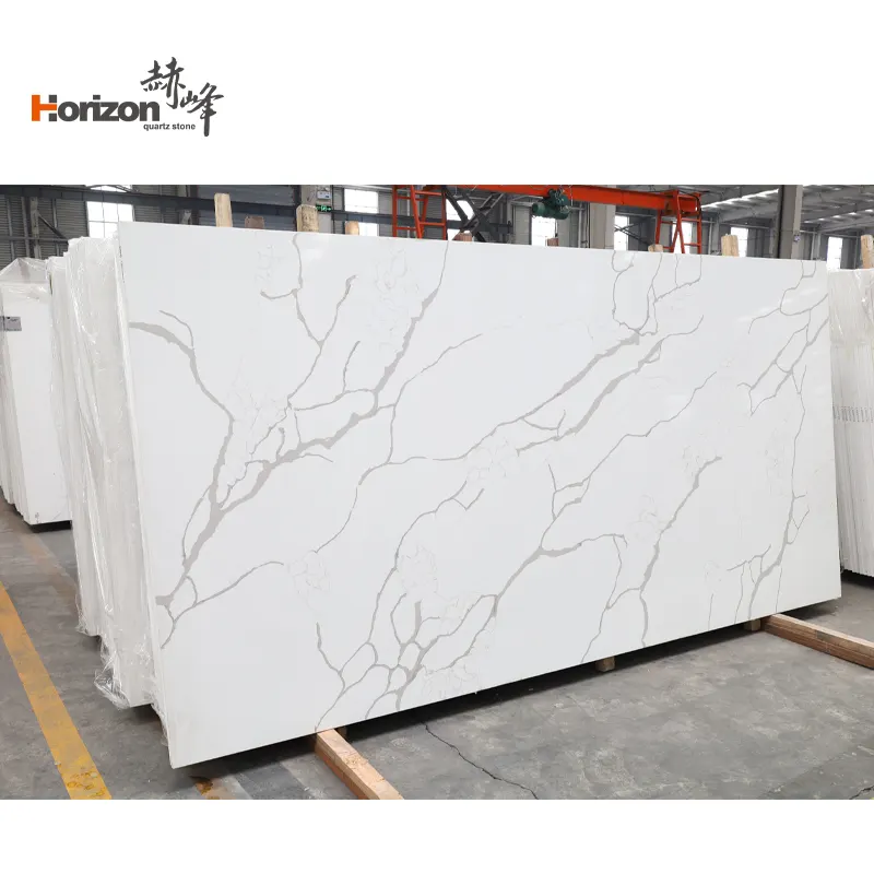 Calacatta Gray/White Engineered Quartz Slab 3200x1600mm