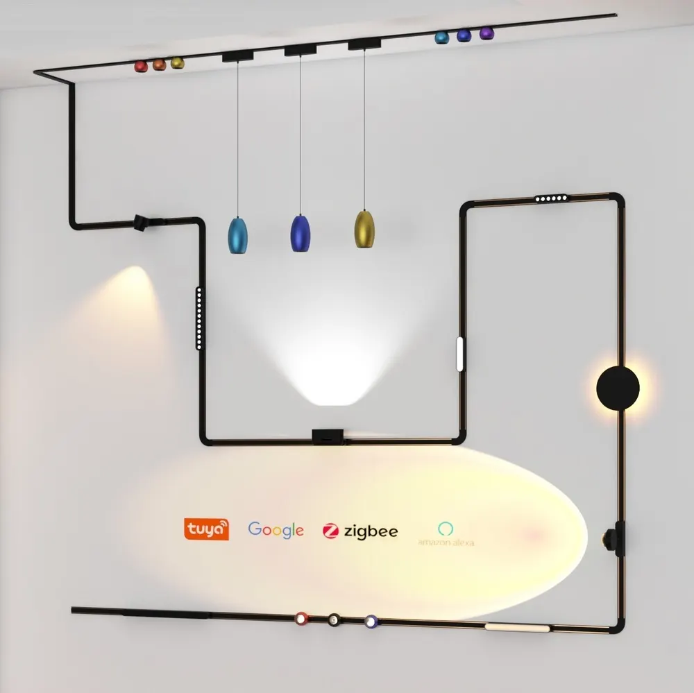 Aluminum Magnetic COB LED Track Spotlight Black 6-20W For 4-Wire Track product sample
