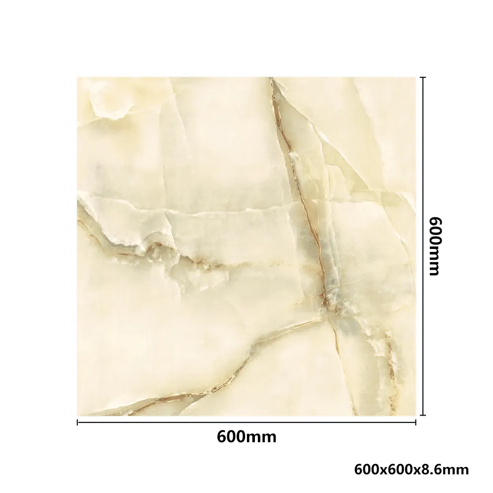 Non-Slip Stone-Look Polished Porcelain Floor Tile 600x600mm
