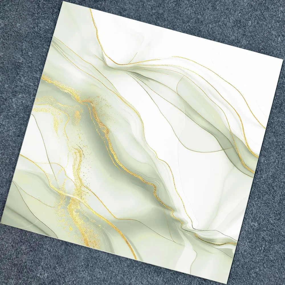 Stone-Look Gold Polished Porcelain Floor Tile 600x600mm