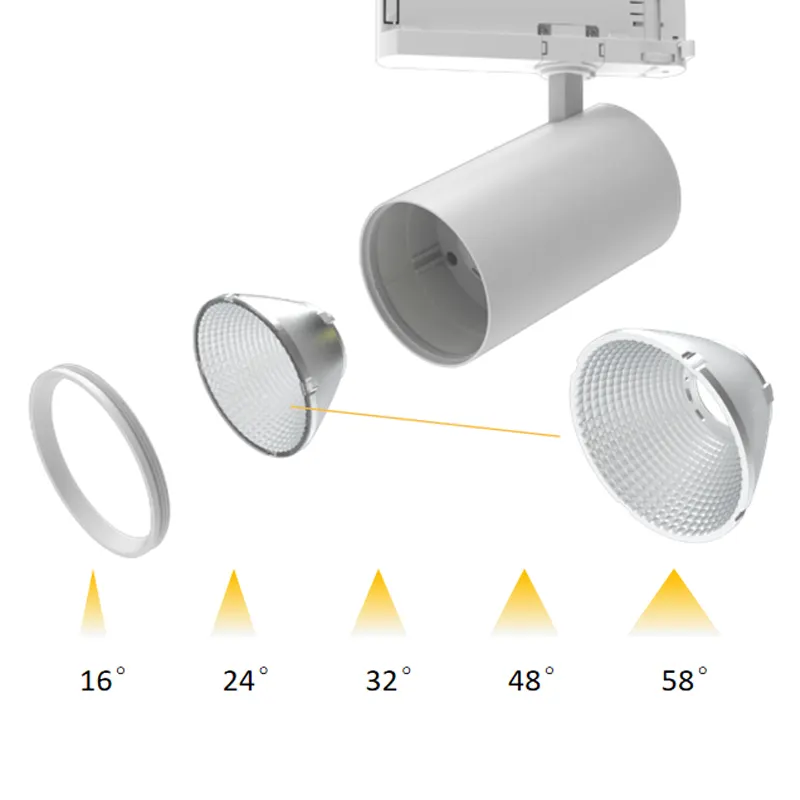 Adjustable Dimmable Aluminum LED Track Spotlight Black 30/40W
