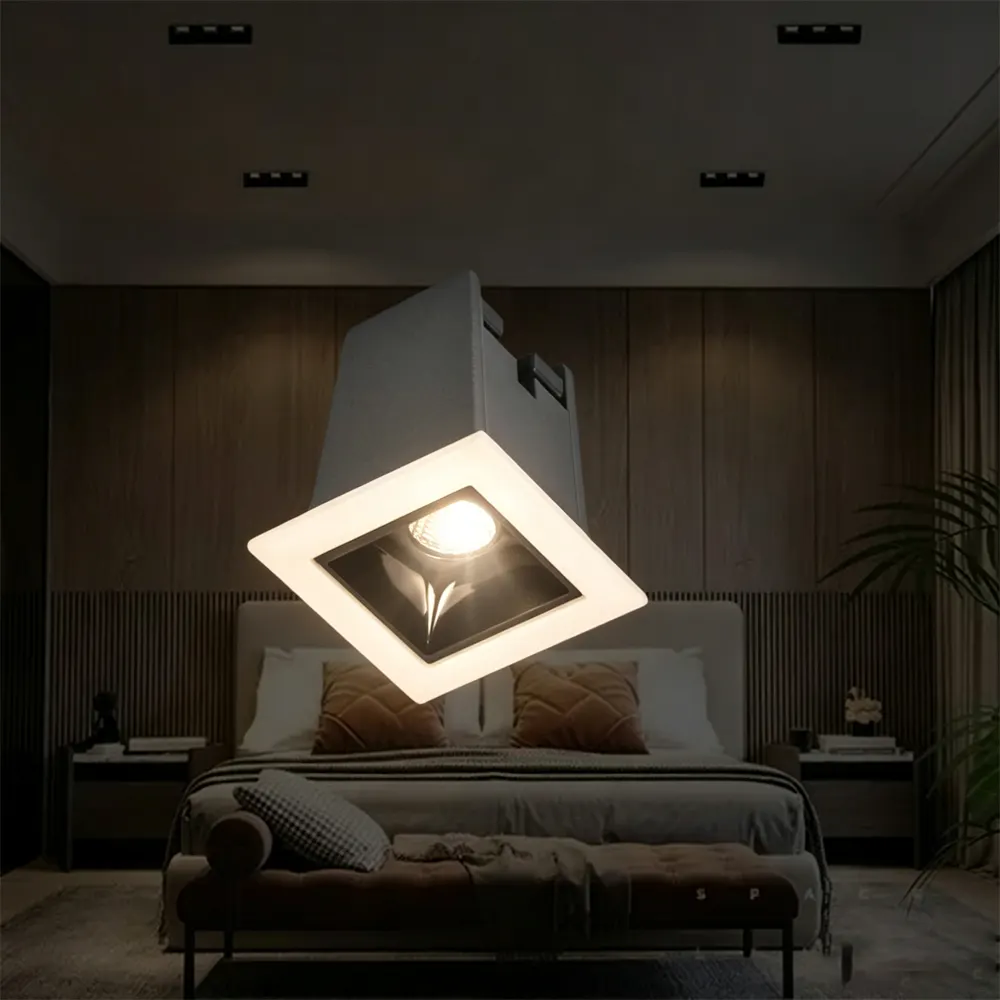 Recessed Square Aluminum LED Grille Spotlight Black/White