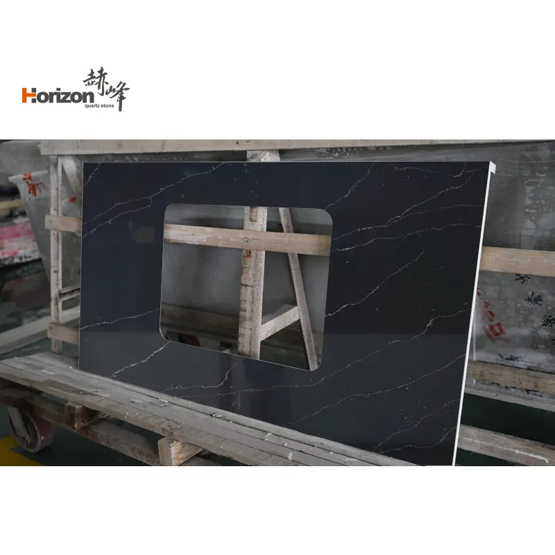 Calacatta White/Black Engineered Quartz Slab 3200x1600mm