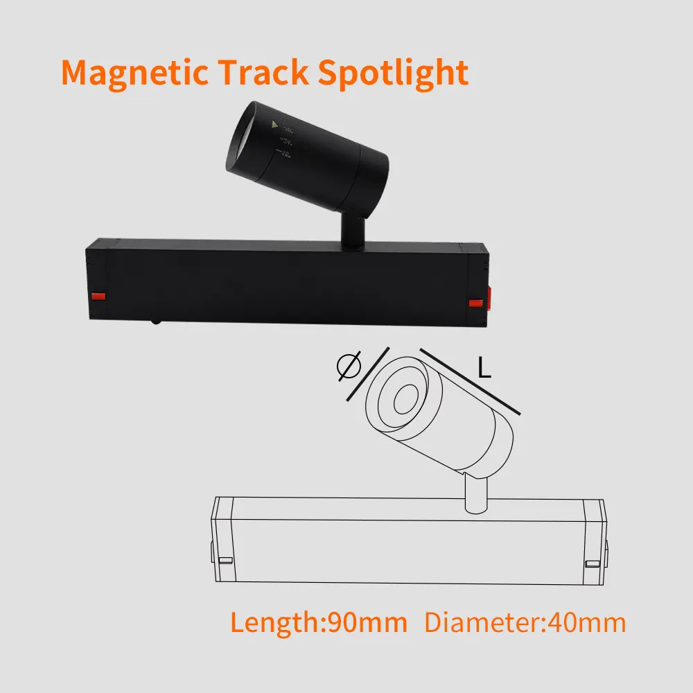 Tuya WiFi Dimmable Aluminum Magnetic Lighting Track Rail 1-3m 2-Wire