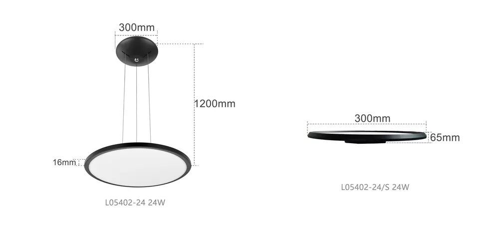Slim Surface-Mounted Round LED Ceiling Light 24-96W