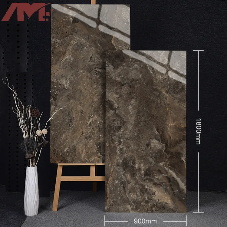 Marble-Look Polished Sintered Stone Slab 900x1800mm product sample