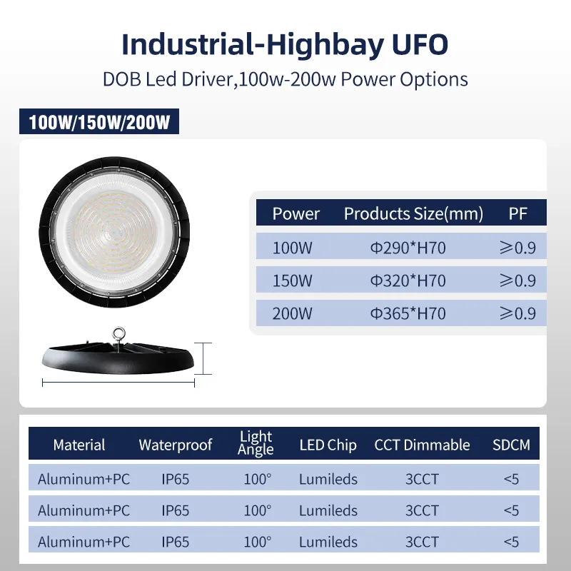 Aluminum UFO LED High Bay Light 100-200W