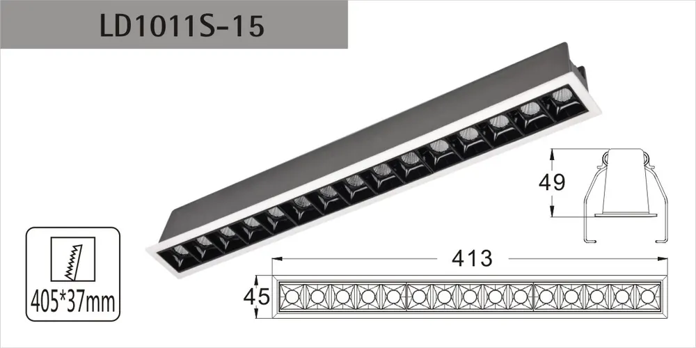 Anti-Glare Recessed Aluminum LED Grille Spotlight