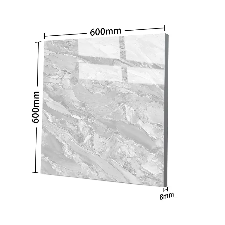 Marble-Look Polished Porcelain Wall And Floor Tile 600x600mm