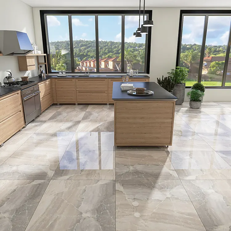 Marble-Look Gray Porcelain Floor Tile 800x800mm